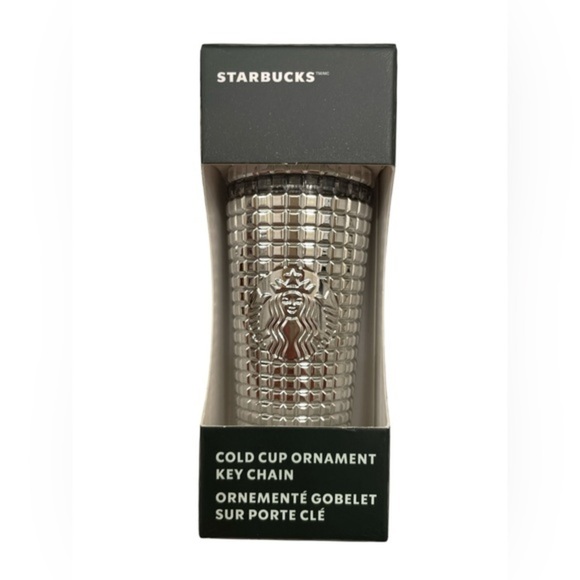 Starbucks Accessories - NEW! Starbucks 2023 Holiday Silver Grid Disco Cold Cup Keychain Ornament!